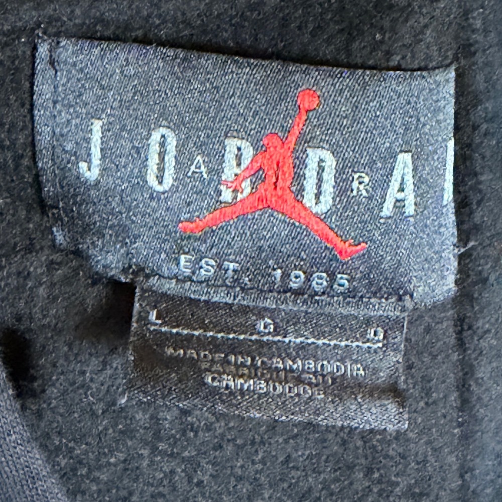 Jordan Essentials Holiday Jumpman Hoodie Men’s L Black All Over Print Fleece - Picture 7 of 16